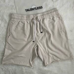 TALENTLESS Cream Athletic Shorts with Elastic Waistband